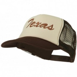 Baseball Caps Mid States Texas Embroidered Foam Mesh Back Cap - Brown Tan - C011M6KGPC1 $23.37