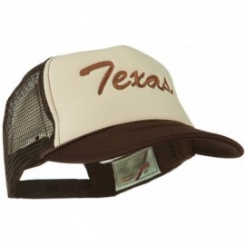 Baseball Caps Mid States Texas Embroidered Foam Mesh Back Cap - Brown Tan - C011M6KGPC1 $23.37