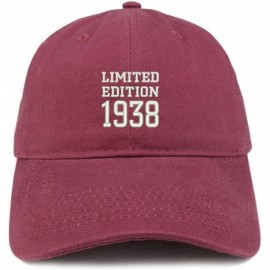 Baseball Caps Limited Edition 1938 Embroidered Birthday Gift Brushed Cotton Cap - Maroon - CS18CO99QRA $32.74