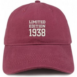 Baseball Caps Limited Edition 1938 Embroidered Birthday Gift Brushed Cotton Cap - Maroon - CS18CO99QRA $19.29