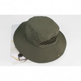Sun Hats Outdoor Cowboy Sun Caps Wide Brim Bucket Fishing Summer UPF 50+Hats - Army Green - CM18547QZRX $10.18