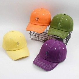 Baseball Caps Dad Hat Women Mens - Baseball Caps Fruit Orange Pink Yellow- Adjustable Strap Back - Avocado Unconstructed - CR...