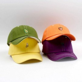 Baseball Caps Dad Hat Women Mens - Baseball Caps Fruit Orange Pink Yellow- Adjustable Strap Back - Avocado Unconstructed - CR...
