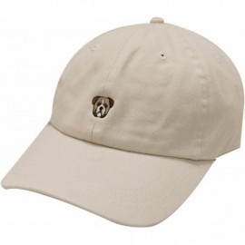 Baseball Caps Bulldog Small Embroidered Cotton Baseball Cap - Putty - C812H0D8TYP $14.55