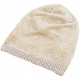 Skullies & Beanies Star Knit Winter Slouch Beanie Hat Warm Villus Lined Skull Ski Cap - Beige - CE11RSA89QN $11.55