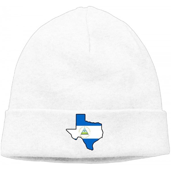 Skullies & Beanies Unisex Nicaragua Flag Texas Map Soft Skull Cap - White - C718IWT3XNZ $10.34