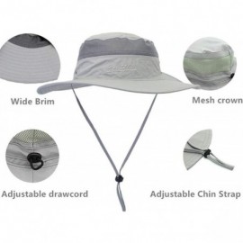 Sun Hats Wide Brim Sun Protection Bucket Hat Adjustable Outdoor Fishing - B09008 Black 1 - CA18N8WQR96 $10.32