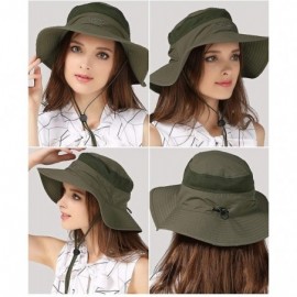 Sun Hats Wide Brim Sun Protection Bucket Hat Adjustable Outdoor Fishing - B09008 Black 1 - CA18N8WQR96 $10.32