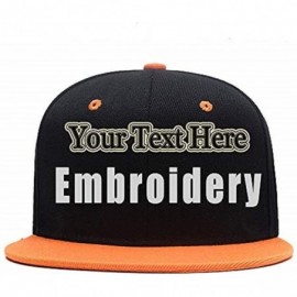 Baseball Caps Custom Embroidered Hat-Personalized Hat-Trucker Cap-Adjustable Dad Cap Add Text(Black) - Black Orange - CI18H22...
