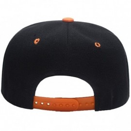 Baseball Caps Custom Embroidered Hat-Personalized Hat-Trucker Cap-Adjustable Dad Cap Add Text(Black) - Black Orange - CI18H22...