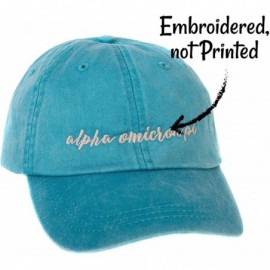 Baseball Caps Alpha Omicron Pi (N) Sorority Baseball Hat Cap Cursive Name Font AOII - Bright Blue - CE188TY6CK7 $16.49