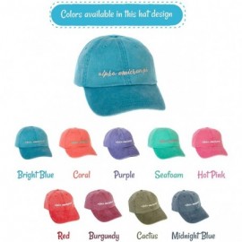 Baseball Caps Alpha Omicron Pi (N) Sorority Baseball Hat Cap Cursive Name Font AOII - Bright Blue - CE188TY6CK7 $16.49