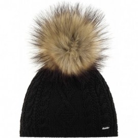 Skullies & Beanies Nelia Lux Winter Hat - Black/Light Brown - CN18SEOXOLA $101.16