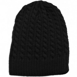 Skullies & Beanies Twister Skully Cable Beanie - Black - CW11HI1NJXB $11.25