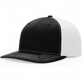 Baseball Caps Unisex 312 Twill-Back Trucker Adjustable Backstrap Baseball Cap - Black/White - C518EUS3O4Z $7.37