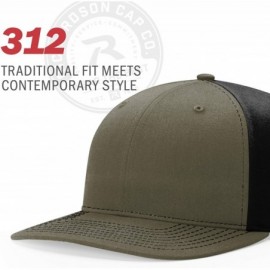 Baseball Caps Unisex 312 Twill-Back Trucker Adjustable Backstrap Baseball Cap - Black/White - C518EUS3O4Z $7.37