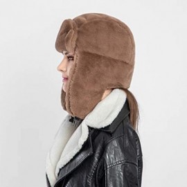 Bomber Hats Women Faux Fur Bomber Hat Ushanka Russian Trapper Hat with Ear Flap - Brown - C4192TT84A0 $24.15