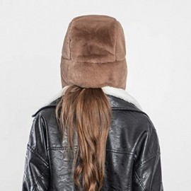 Bomber Hats Women Faux Fur Bomber Hat Ushanka Russian Trapper Hat with Ear Flap - Brown - C4192TT84A0 $24.15