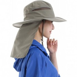 Sun Hats Womens Sun Hats Summer Wide Brim Flap Cover Cap UPF 50+ Fishing Hat - Army Green - CN18R7YG5EZ $11.55