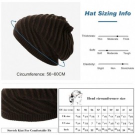 Skullies & Beanies Unisex Knit Beanie Visor Cap Winter Hat Fleece Neck Scarf Set Ski Face Mask 55-61cm - 1044-brown - CH18LL3...