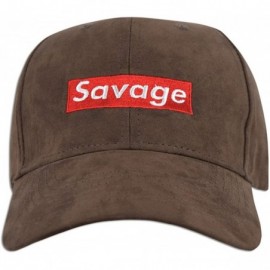 Baseball Caps Savage Embroidered Dad Cap Hat Adjustable Polo Style Unconstructed - Polyester - Dark Brown - C21896Z4QNT $14.21