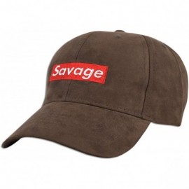 Baseball Caps Savage Embroidered Dad Cap Hat Adjustable Polo Style Unconstructed - Polyester - Dark Brown - C21896Z4QNT $14.21