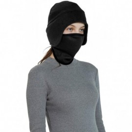 Skullies & Beanies Fleece 2 in 1 Hat/Headwear-Winter Warm Earflap Skull Mask Cap Outdoor Sports Ski Beanie for Men&Women - Bl...