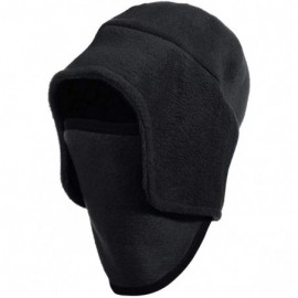 Skullies & Beanies Fleece 2 in 1 Hat/Headwear-Winter Warm Earflap Skull Mask Cap Outdoor Sports Ski Beanie for Men&Women - Bl...