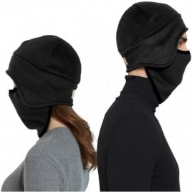 Skullies & Beanies Fleece 2 in 1 Hat/Headwear-Winter Warm Earflap Skull Mask Cap Outdoor Sports Ski Beanie for Men&Women - Bl...