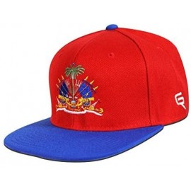 Baseball Caps Haiti Snapback Hat Cap - Red/Blue - CH12GVRLV7X $21.50