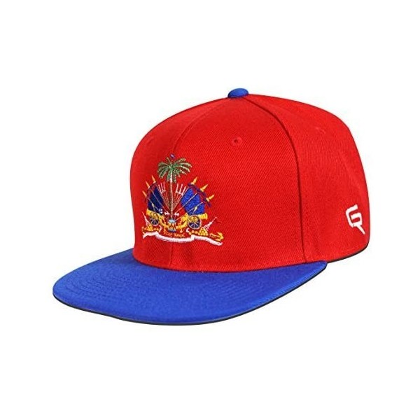 Baseball Caps Haiti Snapback Hat Cap - Red/Blue - CH12GVRLV7X $21.50