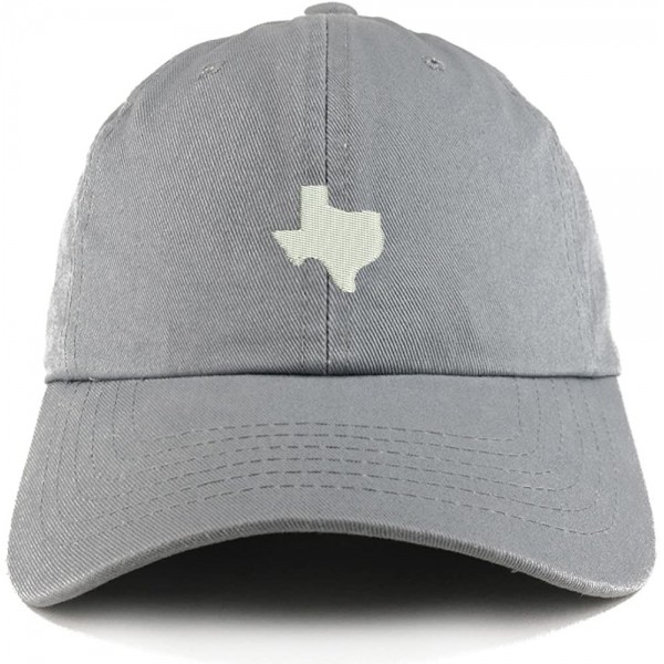 Baseball Caps Texas State Map Embroidered Low Profile Soft Cotton Dad Hat Cap - Grey - CK18D4ZTKMZ $19.33