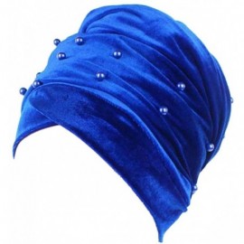 Headbands Women Velvet Turban Hat Headwrap Headscarf Headband Long Head Wrap Hijab Scarf - Dc Pearl Royal Blue - CJ18Y9AXT5M ...