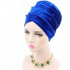 Headbands Women Velvet Turban Hat Headwrap Headscarf Headband Long Head Wrap Hijab Scarf - Dc Pearl Royal Blue - CJ18Y9AXT5M ...