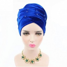 Headbands Women Velvet Turban Hat Headwrap Headscarf Headband Long Head Wrap Hijab Scarf - Dc Pearl Royal Blue - CJ18Y9AXT5M ...
