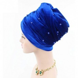 Headbands Women Velvet Turban Hat Headwrap Headscarf Headband Long Head Wrap Hijab Scarf - Dc Pearl Royal Blue - CJ18Y9AXT5M ...