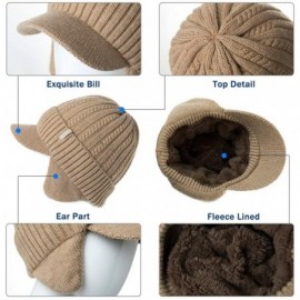 Skullies & Beanies Unisex Knit Beanie Visor Cap Winter Hat Fleece Neck Scarf Set Ski Face Mask 55-61cm - 00773-navy - CO18YZ8...