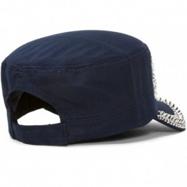 Baseball Caps Womens Love Embellished Cadet Cap - Navy - CI11OWA2F7V $11.61