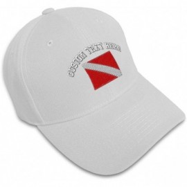 Baseball Caps Custom Baseball Cap Sport Scuba Diving Flag Embroidery Dad Hats for Men & Women - White - CY18SDIWT8O $14.54