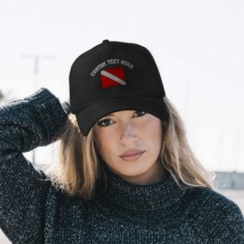 Baseball Caps Custom Baseball Cap Sport Scuba Diving Flag Embroidery Dad Hats for Men & Women - White - CY18SDIWT8O $14.54