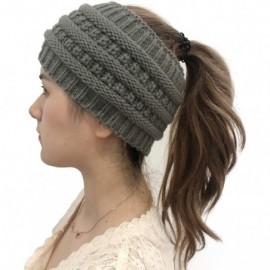 Skullies & Beanies Womens Beanie Hats - Women Winter Warm Hat Stretchy Knitted Headwear Soft Horsetail Messy Hats - Dark Grey...