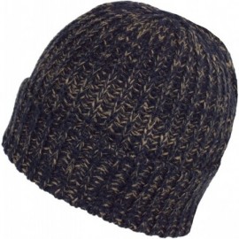 Skullies & Beanies Thick Soft Cold Weather Beanie Cap- Fitted Winter Cable Knit Toboggan Hat - Navy - CL186DX2URI $9.58
