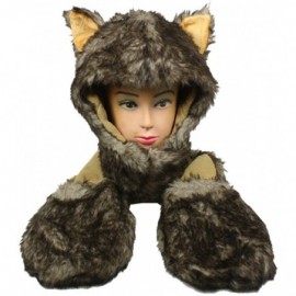 Skullies & Beanies Plush Faux Fur Animal Critter Hat Cap - Soft Warm Winter Headwear (Wolf) - Long Brown Husky - CD110VW724B ...