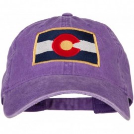 Baseball Caps Colorado State Flag Embroidered Washed Buckle Cap - Purple - CX18X5GGO93 $54.40