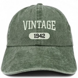 Baseball Caps Vintage 1942 Embroidered 78th Birthday Soft Crown Washed Cotton Cap - Dark Green - CL180WWIIST $33.97