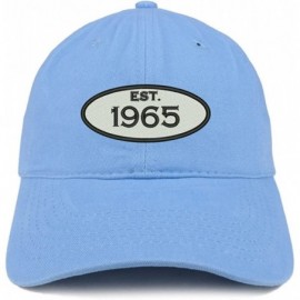 Baseball Caps Established 1965 Embroidered 55th Birthday Gift Soft Crown Cotton Cap - Carolina Blue - CF180L50WW6 $21.96