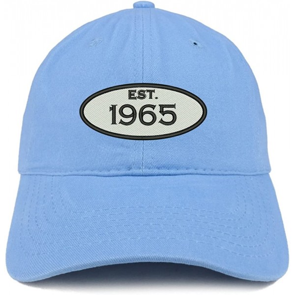 Baseball Caps Established 1965 Embroidered 55th Birthday Gift Soft Crown Cotton Cap - Carolina Blue - CF180L50WW6 $21.96