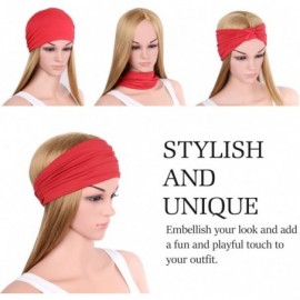 Headbands Versatile Multi Style Breathable Microfiber - Black with Red - CQ11BID6STH $9.98