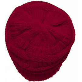Skullies & Beanies Thick Knit Soft Stretch Beanie Cap - Red - CO11PEGP4KX $8.89