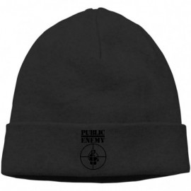 Skullies & Beanies Mens & Womens Public Enemy Skull Beanie Hats Winter Knitted Caps Soft Warm Ski Hat Gray - Black - CQ18KZZD...